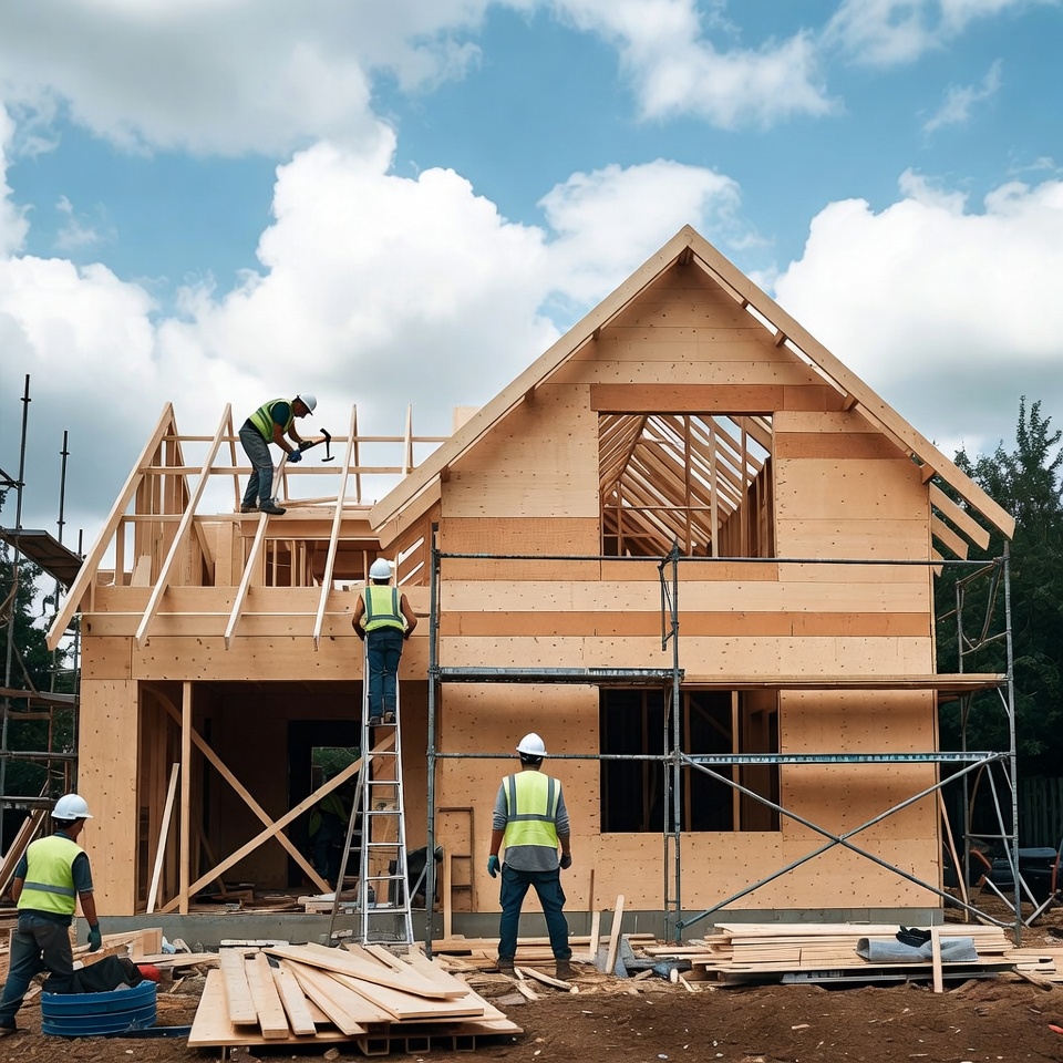 Carpentry contractor examining project plans